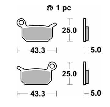 SBS Klocki hamulcowe KH325 Off-Road Racing Sinter złoty KTM SX-E 5 19-, SX 50 09-, SX 65 04-08, Husqvarna -5 19-, CR 50 06-, SM 50 10-, TC 50 17-, przód/tył