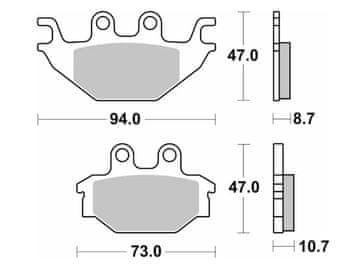 SBS Klocki hamulcowe KH377 Street Standart Ceramic czarne tył Yamaha MT 125 14-, YZF 125 08-18