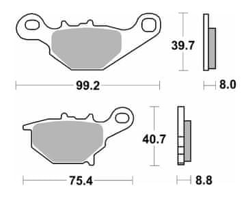 SBS Klocki hamulcowe KH401 Off-Road Sinter Suzuki RM 85 '05-'23 złote