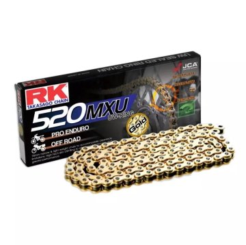 RK Łańcuch napędowy Enduro GB520MXU-120 UW-Ring z zakuwką CLF złoty do 500 ccm 35,6 kN