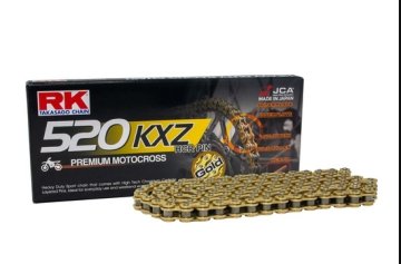 RK POGONSKI LANAC (MOTOKROS) GB520KXZ-120 KOPČA (CL) UKLJUČENA ZLATNA BOJA (KAPACITET: DO 450 CCM) (35 KN)