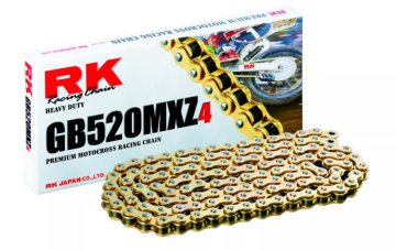 RK Łańcuch napędowy Motocross 420MXZ4-140 z zapinką (CL) złoty do 150 ccm 22,2 kN