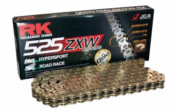 RK Łańcuch napędowy 525ZXW-114 (XW-ring) ze skuwką (CLF) kolor złoty (pojemność: do 1300 ccm) (46,4 kN)