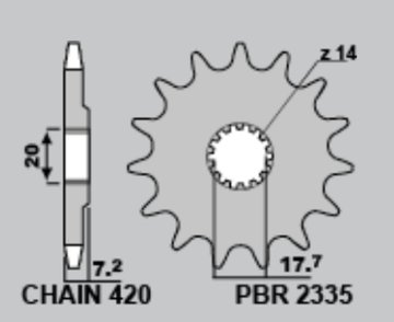 PB JTR1798 Stražnji lančanik 47 Yamaha YZ 65 Čelik Izdržljiv Snažan