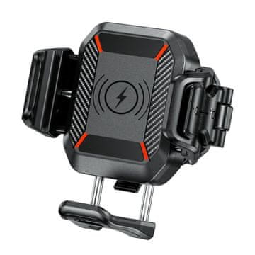 Biketec ANTIVIBRACIJSKI DRŽAČ ZA MOTOCIKL S BRZIM ZAKLJUČAVANJEM, INDUKTIVNIM PUNJAČEM I USB-C R24-PD PRIGUŠIVAČEM