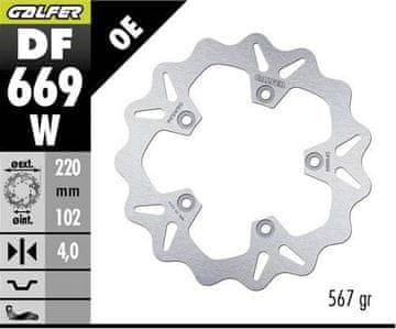 Galfer STRAŽNJI KOČIONI DISK APRILIA RS 125/250/457/660 '92-'24; RSV 1000 MILLE '98-'00; RSV 1000 TUONO '02-; (VALOVITI FIKSNI) (220X102X5MM)