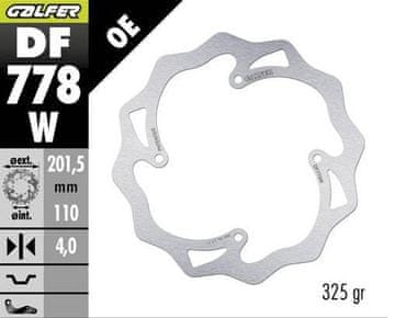 Galfer Tarcza hamulcowa tył KTM SX 85 '07-'10; XC 105 '07- (201X110X4) WAVE