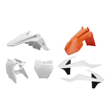 Polisport PLASTIČNI SET KTM SX 65 '16-'23 KOMPLET UKLJUČUJE POKLOPAC FILTRA ZRAKA (AIRBOX) BOJA BIJELA NARANČASTA (OEM)