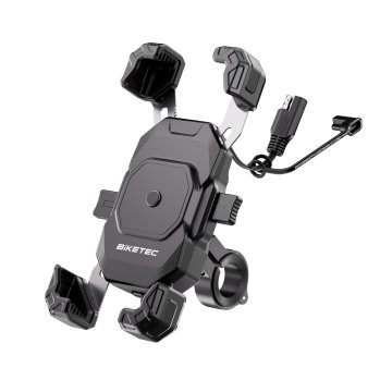 Bike BIKETEC PRO DVOSTRUKI DRŽAČ ZA MOTOCIKL S INDUKTIVNIM PUNJAČEM I USB-C (EL)