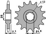 PB Prednji lančanik 585 15 Kawasaki ZX 6 R Čelik Izdržljiv Strong