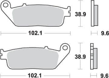 SBS KOČIONE PLOČICE KH196 STREET STANDARD KERAMIČKE ODGOVARAJU ZA: HONDA CB 500, CTX 700, NC 750, VT 750, XL 600V, PREDNJE