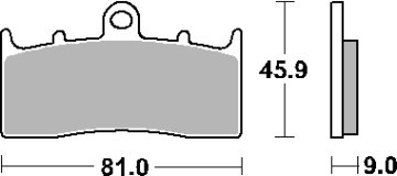 SBS KOČIONE PLOČICE KH613 STREET STANDARD KERAMIČKE CRNE ODGOVARA ZA: BMW K1200/1300/1600, R850/1100/1150/1200 PREDNJE