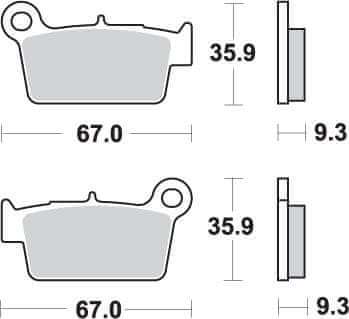SBS KOČIONE PLOČICE KH367 OFF-ROAD SINTER ZLATNE ODGOVARA ZA: YAMAHA YZ/YZF, KAWASAKI KXF, SUZUKI RMZ STRAŽNJE