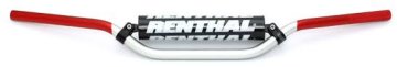 Renthal 22mm MX RC visoki srebrno/crveni upravljač za motocikl sa spužvom, profesionalni za motocross, aluminijski.