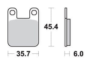 SBS KOČIONE PLOČICE KH115 KERAMIČKE CRNE ODGOVARAJU ZA YAMAHA DT50R '04-, TZR50 '03-, TOMOS