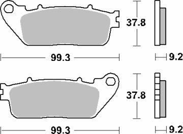 SBS KOČIONE PLOČICE KH488 STREET STANDARD KERAMIČKE CRNE ODGOVARA ZA: HONDA VFR800/1200, CB1000 STRAŽNJE