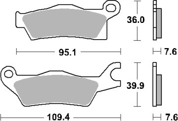 SBS KOČIONE PLOČICE KH618 OFF-ROAD RACING SINTER ZLATNE BOJE CAN-AM OUTLANDER 800 / 1000 12-, RENEGADE 1000 12-, LIJEVE PREDNJE