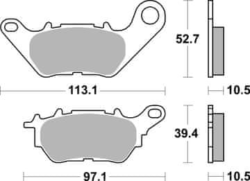 SBS KOČIONE PLOČICE KH662 STREET STANDARD KERAMIČKE ODGOVARAJU ZA: YAMAHA YZF-R25 '15-'20, YZF-R3 '15-'20, MT-03 '16-'20, MT-25 '16-'20 STRAŽNJE