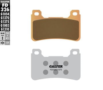 Galfer KOČIONE PLOČICE KH390 SINTERIRANI METAL (ZLATNE) SPORT PREDNJE (HONDA CBR 600RR '05-'16, CBR 1000RR '04-'16, VFR 800F '14-'18, VFR 800X '15-'17, CB 1000/1100)