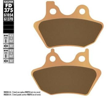 Galfer KOČIONE PLOČICE KH400 SINTERIRANI METAL (ZLATNE) HARLEY DAVIDSON