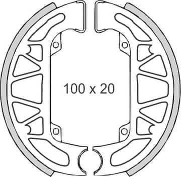 Brenta KOČIONE PAPUČE GILERA 50 PIAGGIO NRG/NTT/QUARTZ/TPH/ZIP (100x20mm) (FT 0266)