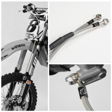 Moto Master ČELIČNO PLETENO PREDNJE KOČIONO CRIJEVO, HUSQVARNA, KTM SX/SXF 125/450 '04- (VIDI OPIS PROIZVODA) KRIŽNO
