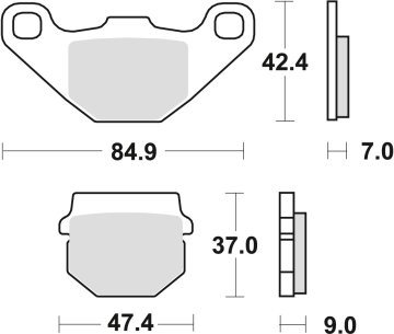 TRW ZF KOČIONE PLOČICE KH83 ORGANIC DERBI SENDA 50 12-17, KAWASAKI KLX 110 10-, KMX 125 87-98, SUZUKI UE 125 / 150 01-03, NAPRIJED/STRAŽNJE