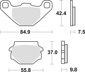 TRW ZF KOČIONE PLOČICE KH67 SINTER OFFROAD APRILIA PEGASO 650 91-00, KAWASAKI KLR 250 84-05, GPZ 500 88-04, KLE 500 91-07, KL / KLR 600 / 650 84-04, NAPRIJED/STRAŽNJA