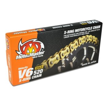 Moto Master LANAC POGONA V6-520G X-RING ZLATNI LANAC POGONA ZLATNE BOJE (120 KARIKA, UKLJUČENA KOPČA)