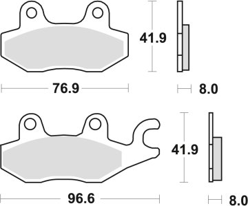 TRW ZF KOČIONE PLOČICE KH165 SINTER OFFROAD HONDA NSR 50 93-96, CB 125F 14-16, KAWASAKI EX 250 07-17, KLF 300 89-07, SUZUKI DR 250 82-87, DR 800 91-96, YAMAHA XTZ 750 89-97, PREDNJE/STRAŽNJE