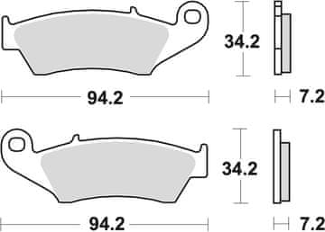 TRW ZF KOČIONE PLOČICE KH185 KH389 SINTER RACING HONDA XL 125 03-08, XR 400 96-03, XLV 650 TRANSALP 97-13, XRV 750 AFRICA TWIN 93-03, KAWASAKI KLX 650 93-01, SUZUKI DRZ 400 00-08, PREDNJE