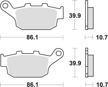 TRW ZF KOČIONE PLOČICE KH140 ORGANSKI HONDA XLV TRANSALP 91-13, XRV 750 AFRICA TWIN 90-03, NX 650 DOMINATOR 88-94, SUZUKI XF 650 97-02, YAMAHA XJ6 09-12, STRAŽNJE