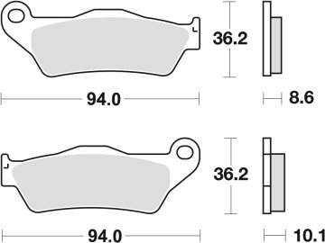 TRW ZF KH363 SINTER STREET KOČIONE PLOČICE BMW R1100GS/R/RT/S 99-05 R1150GS/ADV/R/RS/RT 99-06 K1200GT/R/S 05-09 R1200C 98-05 R1200GS/ADV/R/S 04-12 K1300R 09-15 STRAŽNJE