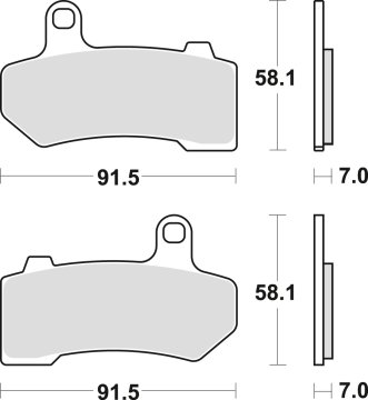 TRW ZF KOČIONE PLOČICE KH409 SINTER STREET HARLEY-DAVIDSON 1130 / 1250 / 1584 / 1690 / 1750 / 1800 / 1870 / 1923 06-21, STRAŽNJE