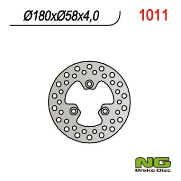 NG kočioni disk Kymco Scooter/Quad 50-300 prednji/stražnji 180x58x4mm 3 rupe