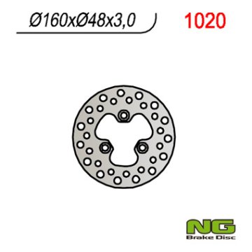 NG prednji kočioni disk za Suzuki LTR 450 (2006.-2012.), 160 mm, 3 rupe