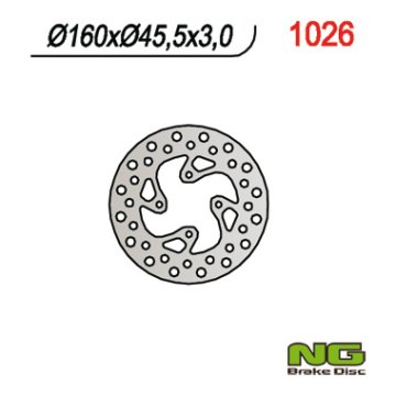 NG KTM 65 SX Stražnji kočioni disk 1998-2023 | Ø160 4x6.5mm | pločice