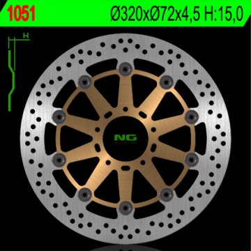 NG Prednji kočioni disk Ducati 2002-2017 320mm plutajući 5x8.5mm