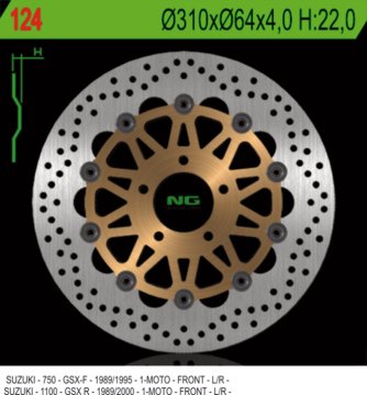 NG prednji kočioni disk za Suzuki GSXR 1100 '89-'00, 750 '89-'95 (310x64x4)
