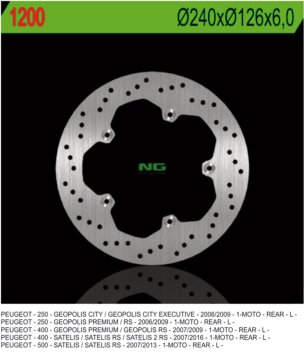 NG stražnji kočioni disk 240 mm za Peugeot 250/400/500 skutere