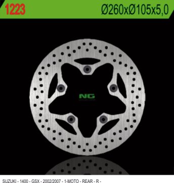 NG Stražnji kočioni disk za Suzuki GSX 1400 02-07 | 260x105x5 mm | 5x10,25 mm