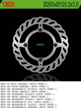 NG Prednji kočioni disk Wave Beta RR Enduro (260x120/3.5) 4 rupe