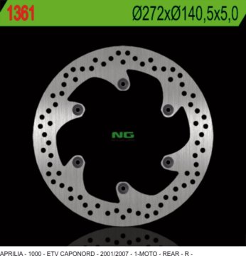 NG Stražnji kočioni disk Aprilia ETV 1000 Caponord '01-'07 ø272x140.5x5mm