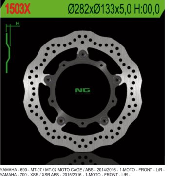 NG Yamaha MT-07/ABS '13-17, Tracer 700 '16-17 Wave kočioni disk 282 mm