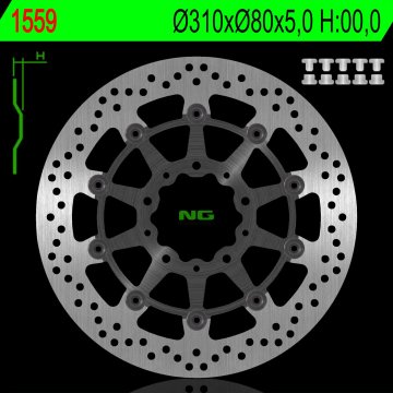 NG Prednji plivajući kočioni disk Kawasaki Z1000/ZX6R/Z800/GTR/ZZR 06-18