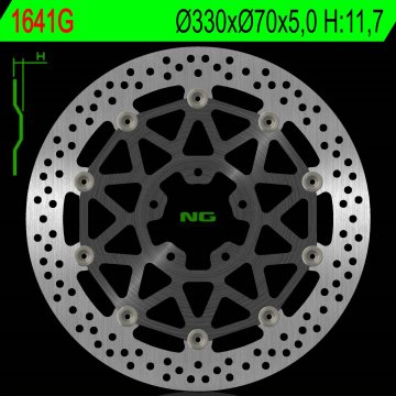 NG Plutajući prednji kočioni disk za Kawasaki ZX 10R 2017-2018 330 mm