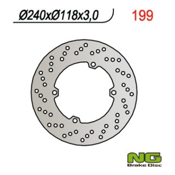 NG Prednji kočioni disk Honda CR 125/250 1990, 240 mm/118 mm/3 mm lijevano željezo