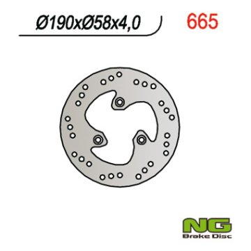 NG Profesionalni stražnji kočioni disk 190x58x4 mm za skutere 50cc