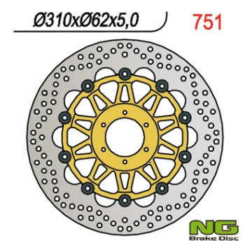 NG PREDNJI KOČIONI DISK HONDA CBR 900 98-99 (310x62x5) (6X6.5MM) PLUTAJUĆI