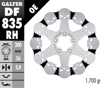 Galfer PREDNJI KOČIONI DISK HARLEY-DAVIDSON (300X56X5) LUBANJA (UZORAK LUBANJE)